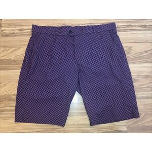 Greyson Shorts Golf Burgundy & Black  Flat Front Size 36 Log All Over